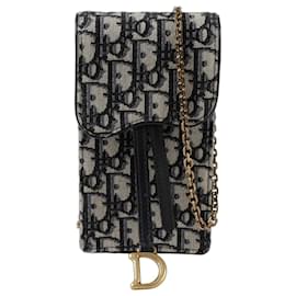 Dior-Saddle Vertical Pouch Crossbody Bag-Blue