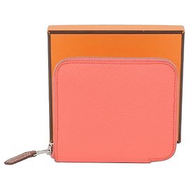 Hermès Ajab Silk Compact Wallet Pink