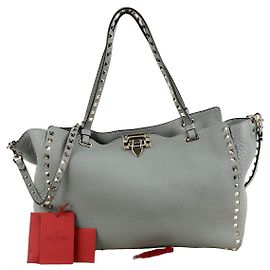 Valentino Borsa Tote e a Spalla Rockstud Medium Blu