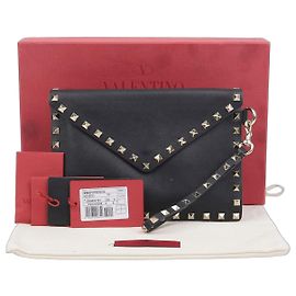 Valentino Clutch con tracolla Rockstud Nero
