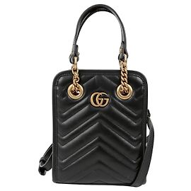 Gucci GG Marmont Mini Tote Shoulder Bag Black