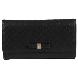 Gucci Carteira longa Sima com aba em laço Preto