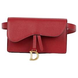 Dior-Saddle Pouch Belt Bag-Red