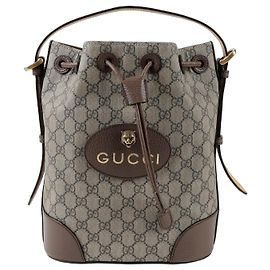 Gucci Neo Vintage Bucket Shoulder Backpack Brown