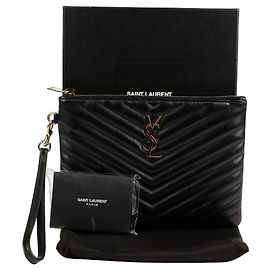 Saint Laurent Schwarze Matelassé Monogram Tasche Schwarz