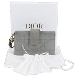 Dior Billetera de acordeón para mujeres Castaño