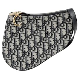 Dior-Oblique Saddle Triple Shoulder Crossbody Bag-Blue