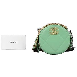 Chanel Bolsa de ombro cruzada mini corrente redonda Verde