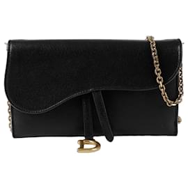 Dior-Saddle Chain WOC Crossbody Bag-Black