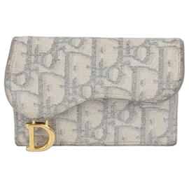Dior-Oblique Saddle Flap Card Holder-Brown