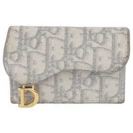 Dior Oblique Saddle Flap Card Holder Brown