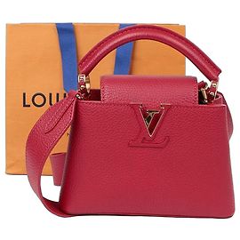 Louis Vuitton Capucines Mini Tote Shoulder Bag Red
