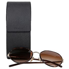 Prada Gafas de sol redondas Castaño
