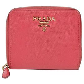 Prada Portafoglio con zip Saffiano Rosa