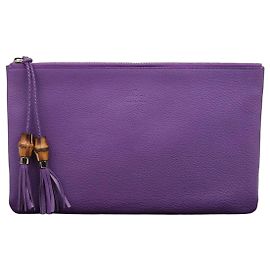 Gucci Clutch de bambú Púrpura