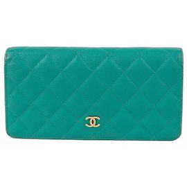 Chanel Caviar Timeless Classic Flap Long Wallet Blue