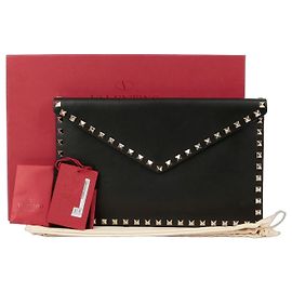 Valentino Clutch Envelope Rockstud Nero