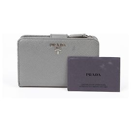 Prada Metal Logo Mini Wallet Brown