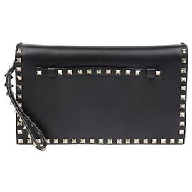 Valentino Clutch con solapa Rockstud Negro