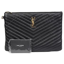 Saint Laurent Funda para tableta con monograma Negro