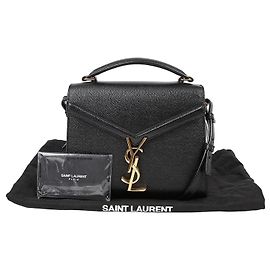 Saint Laurent Cassandra Mini Top Handle Tote Shoulder Bag Black