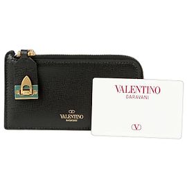 Valentino Twist Lock Card Holder Black