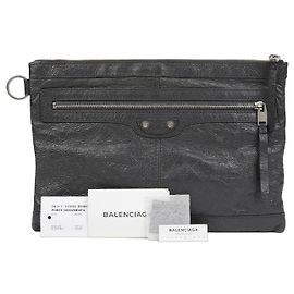 Balenciaga Embreagem de clip clássico Marrom