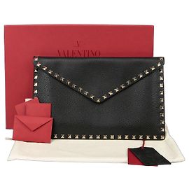 Valentino Clutch Envelope Rockstud Nero