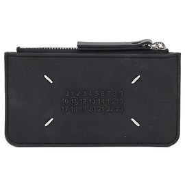 Maison Martin Margiela Zip Card Holder with Stitching Black