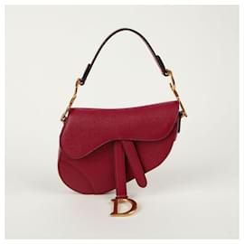 Dior-Saddle Mini Tote Shoulder Bag-Red