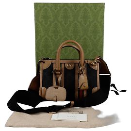 Gucci Borsa a mano Ophidia Web Mini con manico superiore e tracolla Nero