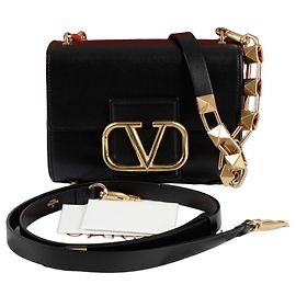 Valentino Borsa a tracolla con logo e borchie Nero
