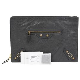 Balenciaga Giant Motor Clutch Brown