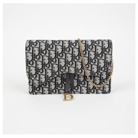 Dior-Saddle Chain Pouch Crossbody Bag-Blue