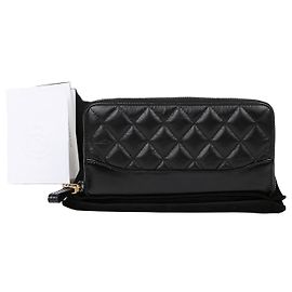 Chanel Gabrielle Zip Long Wallet Black