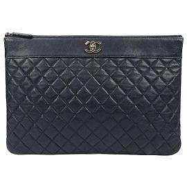 Chanel Mademoiselle Large Clutch Blue