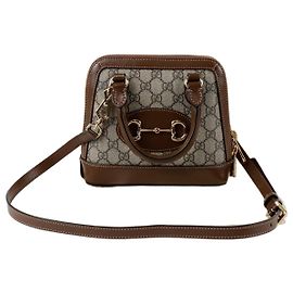 Gucci Horsebit Mini Top Handle Tote Shoulder Bag Brown