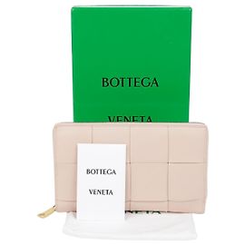 Bottega Veneta Carteira longa com zíper Cassette Rosa