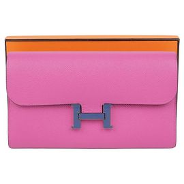 Hermès Cartera Larga Constance Rosa