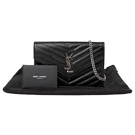 Saint Laurent Envelope Chain Wallet Crossbody Black