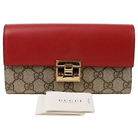 Gucci Padlock Chain Long Wallet Red