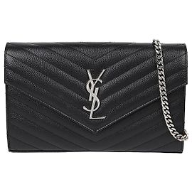 Saint Laurent Borsa a tracolla Monogram Chain Wallet Nero