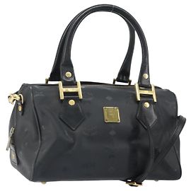 MCM Visetos logogramme Canvas and Leather Preto