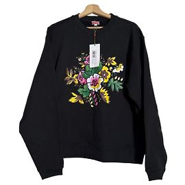 Kenzo Schwarzes Sweatshirt mit Floralprint Schwarz Mehrfarben