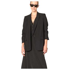 Vanessa Bruno Tilia Linen Mix Oversized Blazer Jacket Black
