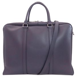 Tod's Navy Leather 2-Way Business Bag Navy blue
