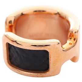 Anel de lenço Hermès Olympe PM Preto Dourado