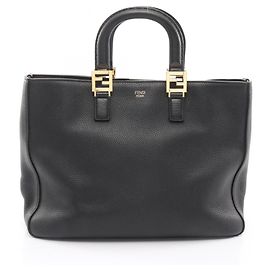 Fendi FF Medium Selleria Tote Bag Black