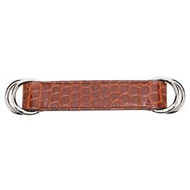 Chaveiro de couro de crocodilo marrom Hermès - Anos 2000 Marrom