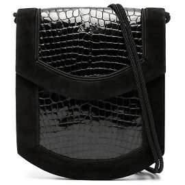 Bolsa de couro de crocodilo preto Yves Saint Laurent Preto